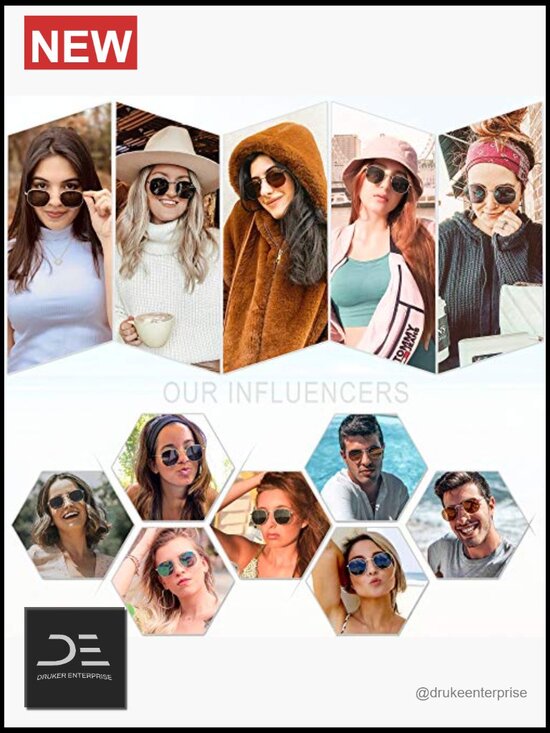 Square Polarized Sunglasses for Women Men Hexagonal Polygon UV400 Metal Frame main image 7